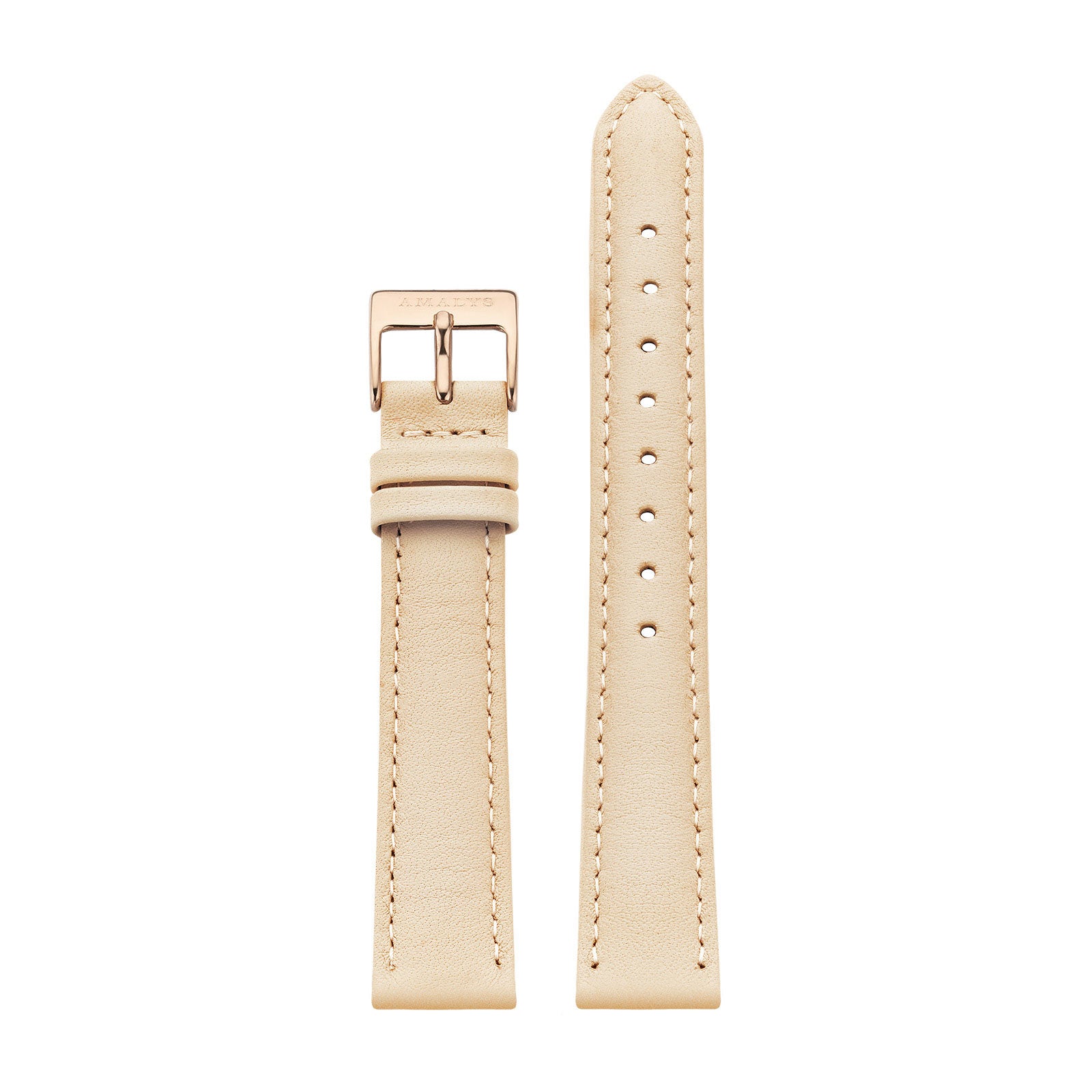 Nude Leather Strap - Rose Gold / 16mm