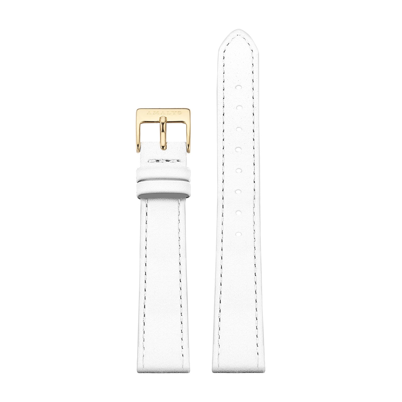 White Leather Strap - Gold / 16mm