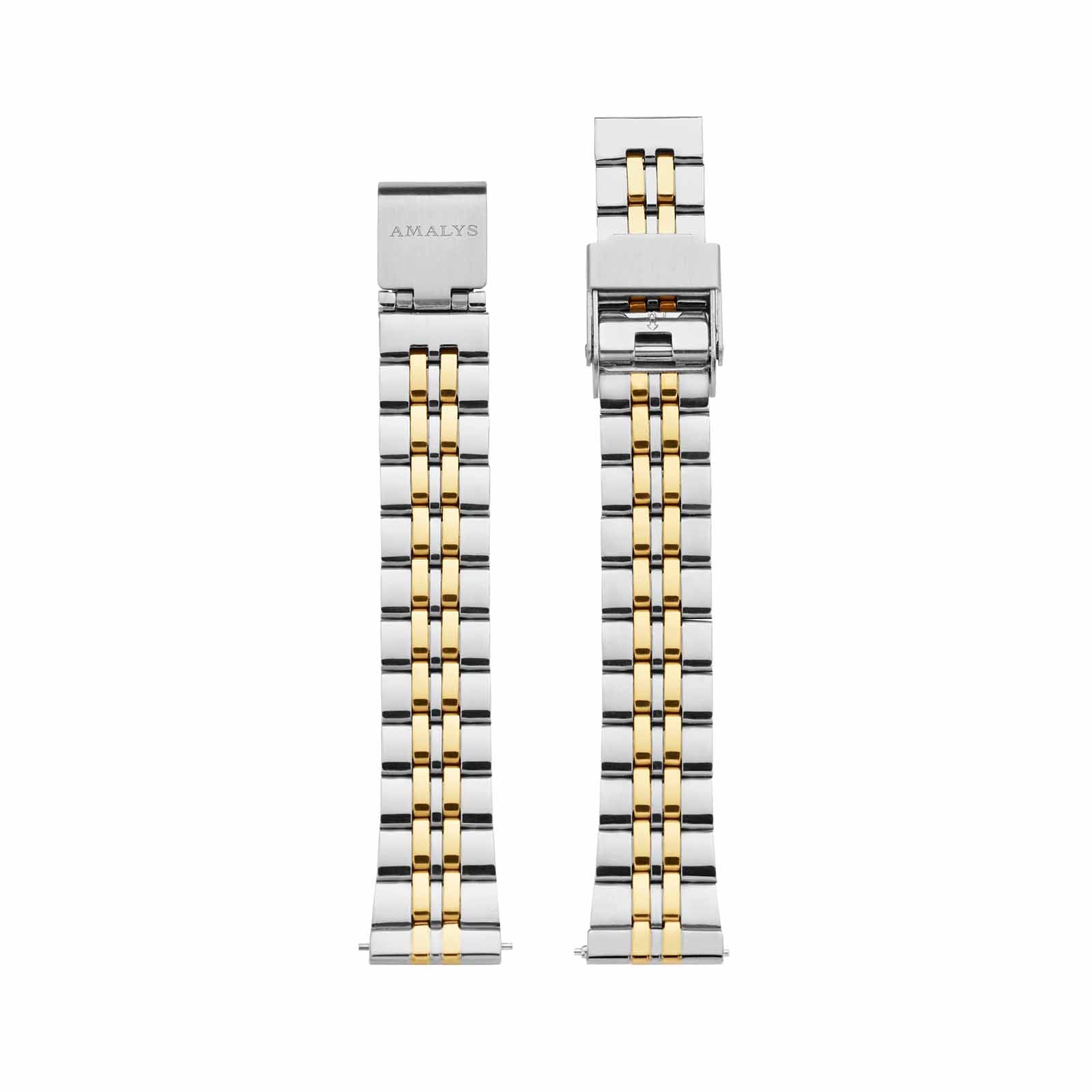 Silver & Gold Steel Link Strap / 14mm
