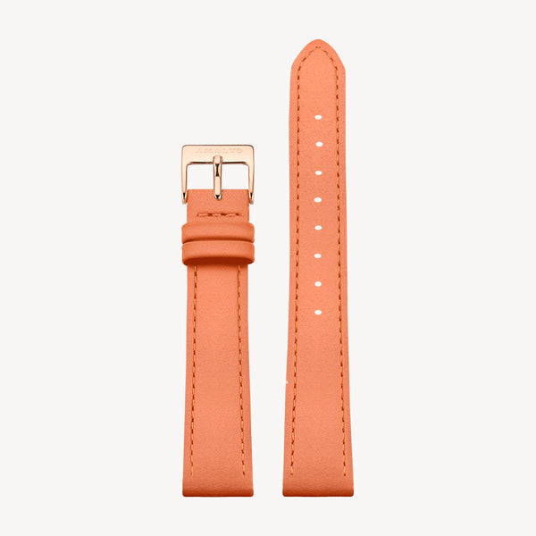 Peach Leather Strap - Rose Gold / 16mm