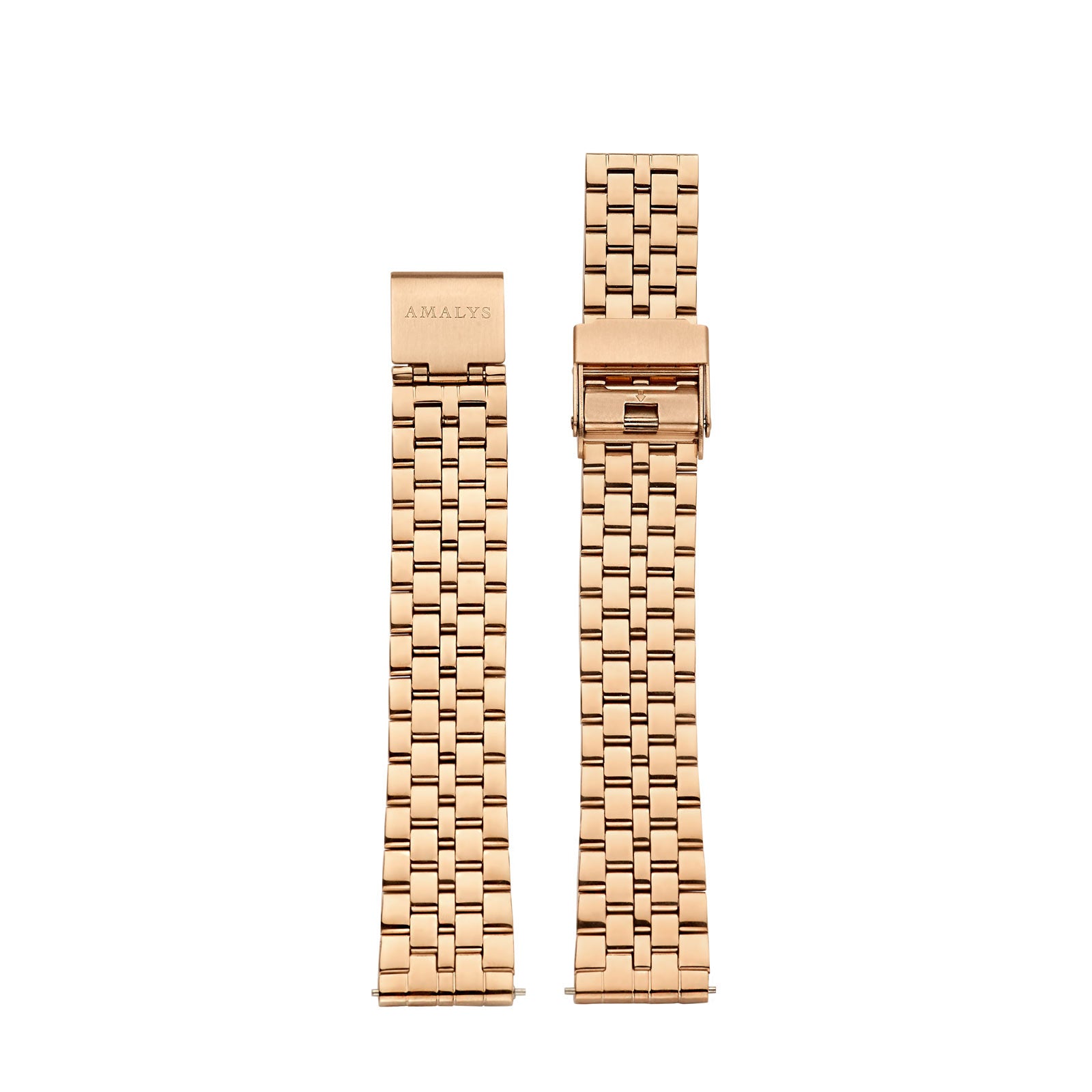 Rose Gold Steel Link Strap / 16mm