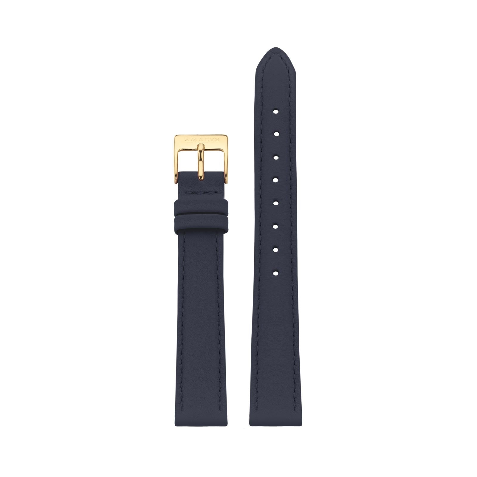 Night Blue Leather Strap - Gold / 14mm