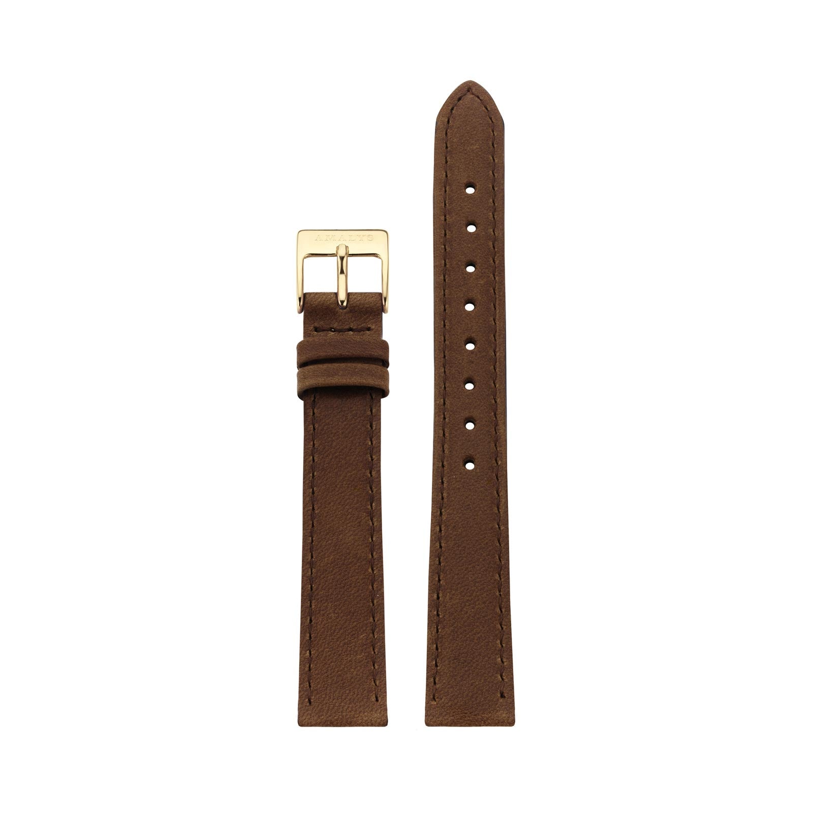 Tobacco Leather Strap - gold / 14mm