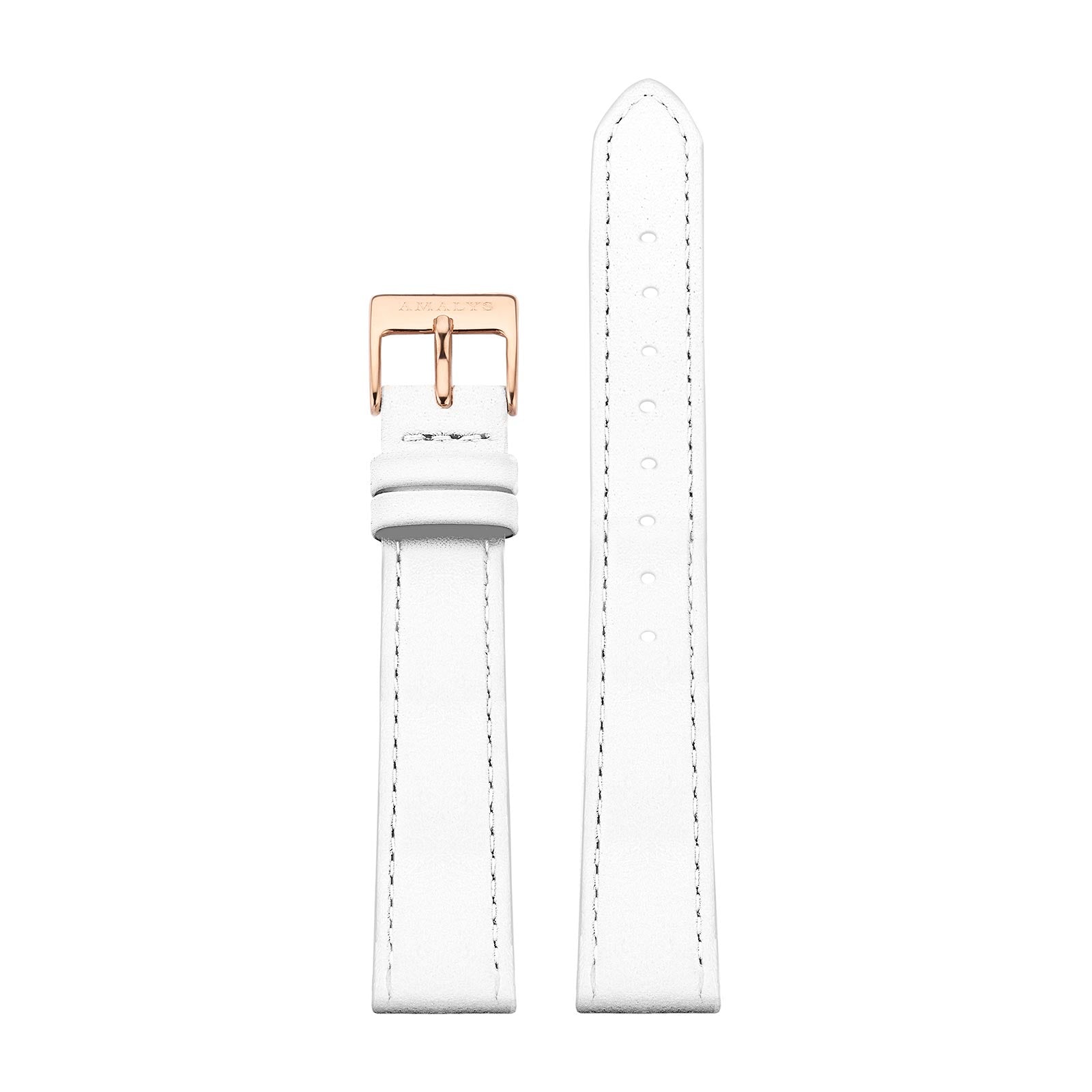 White Leather Strap - Rose Gold / 16mm
