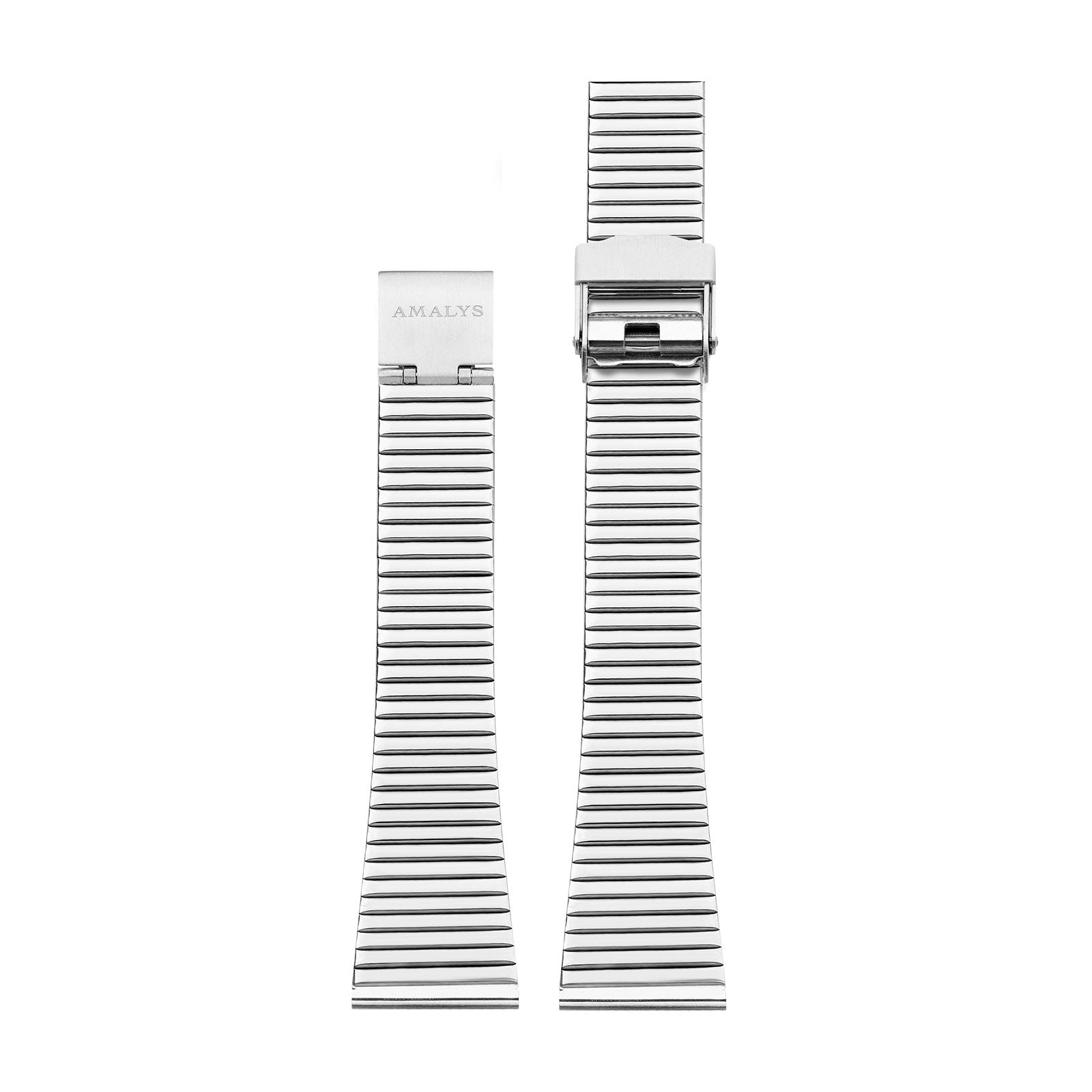 Silver Steel Folded Strap / 16mm