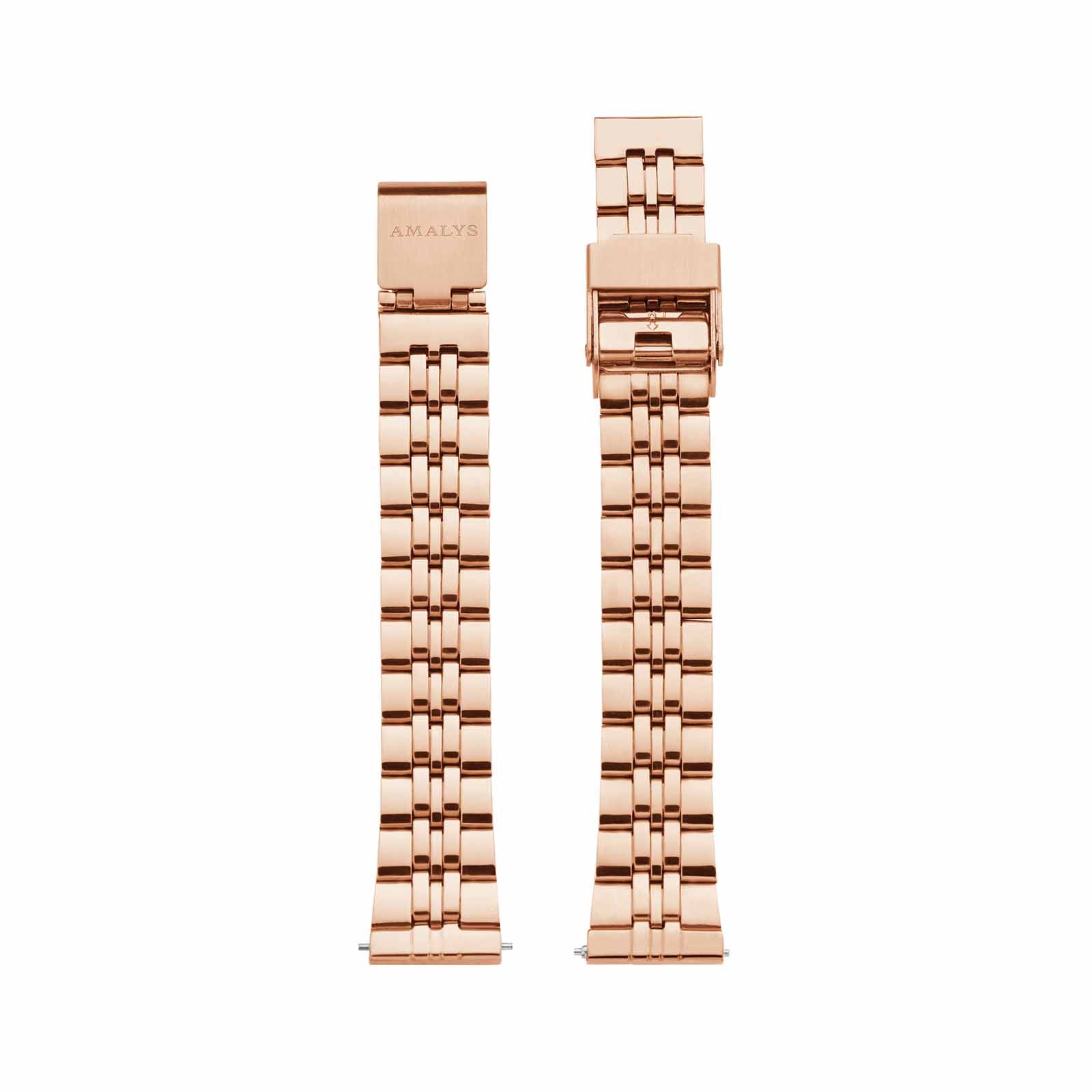 Rose Gold Steel Link Strap / 14mm