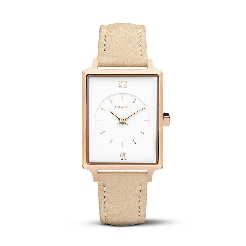 Nude Leather Strap - rose gold / 14mm