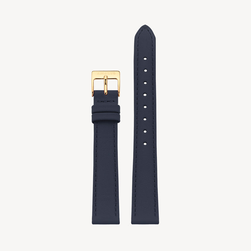 Bracelet Cuir Marine - Or / 14mm