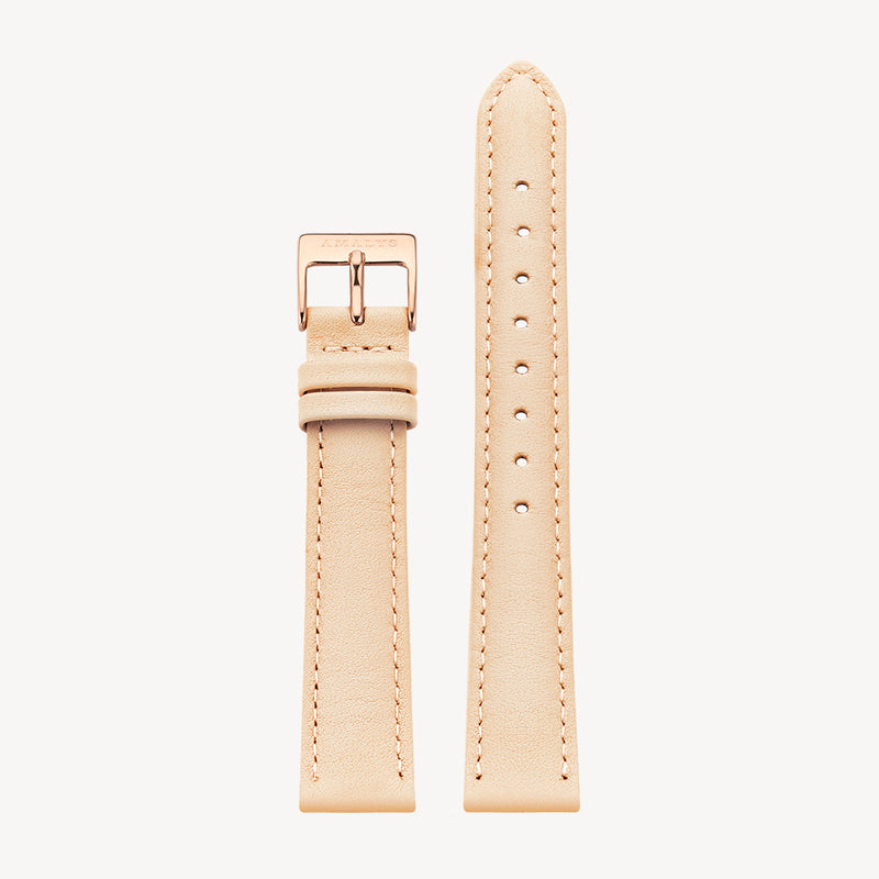 Nude Leather Strap - Rose Gold / 16mm