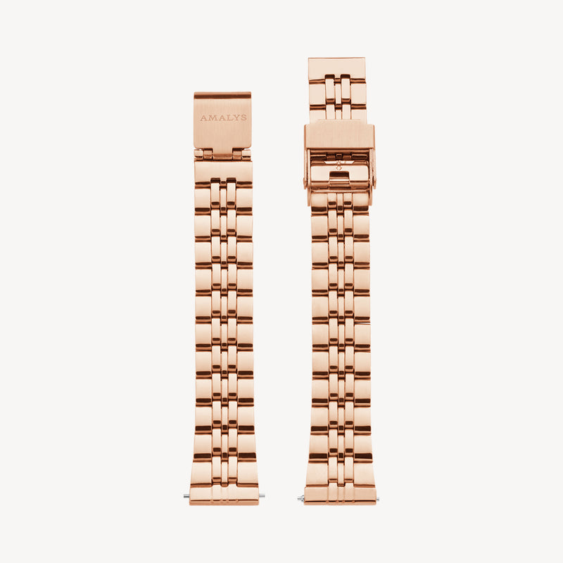 Rose Gold Steel Link Strap / 14mm