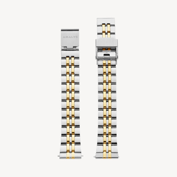 Silver & Gold Steel Link Strap / 14mm