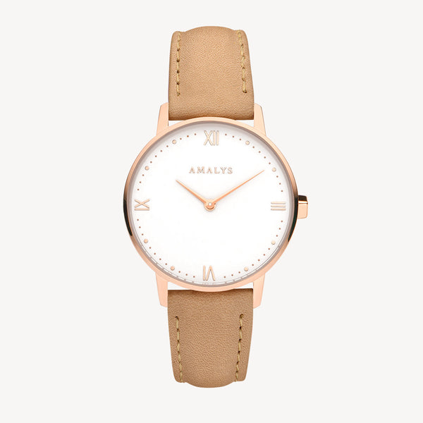Nude Leather Strap - Rose Gold / 16mm